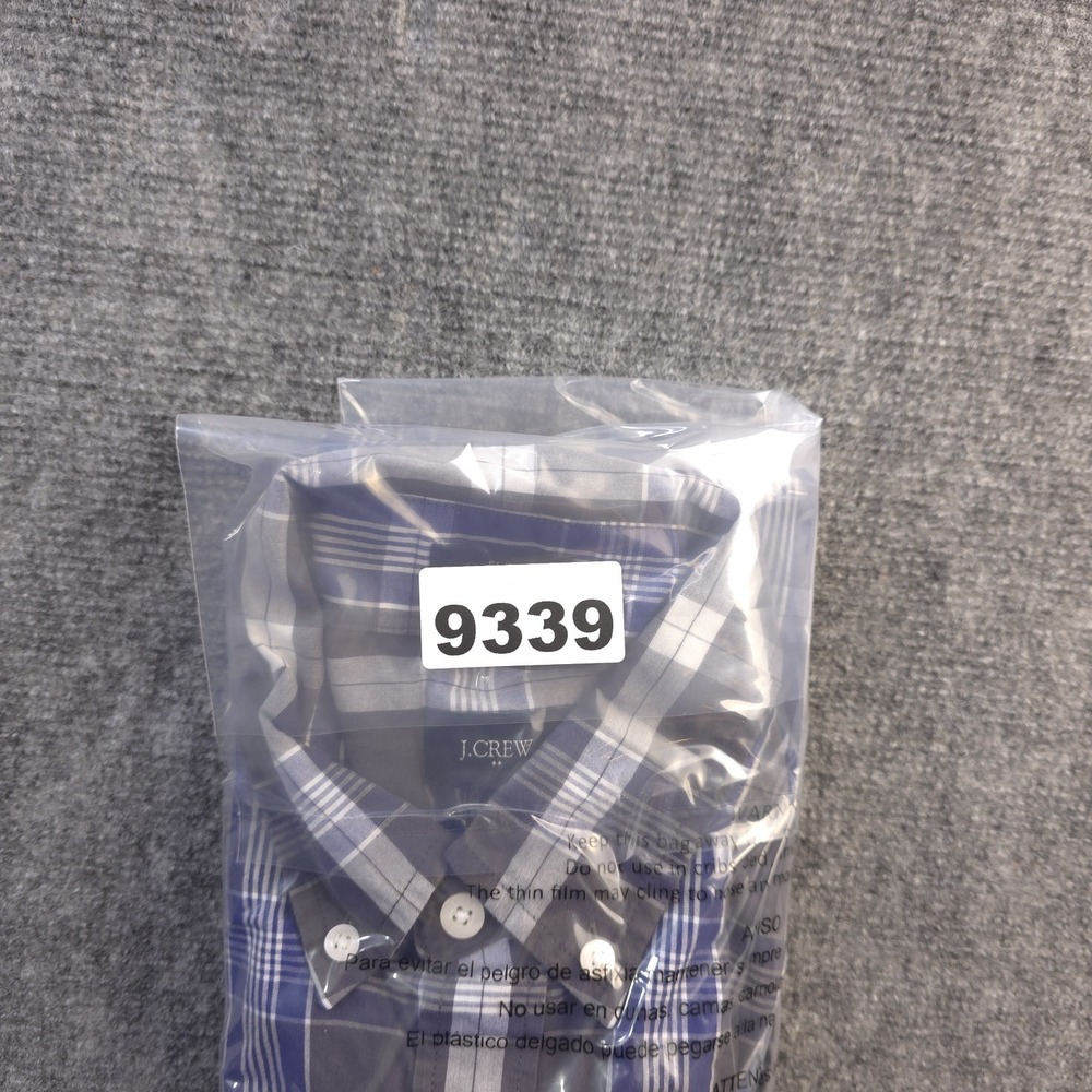 J Crew Shirt Small Slim Fit Blue Gray Plaid Long Sleeve Button Down - Picture 8 of 8